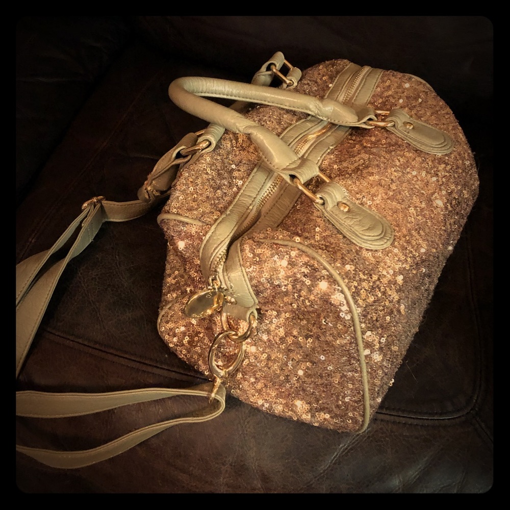 Deux Lux Rose Gold Sequin Bag